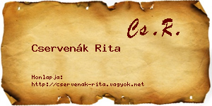 Cservenák Rita névjegykártya
